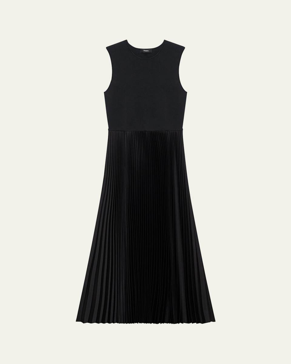 Combo Satin Pleated Dress